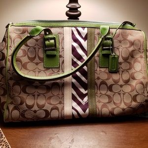 green/zebra authentic coach bag